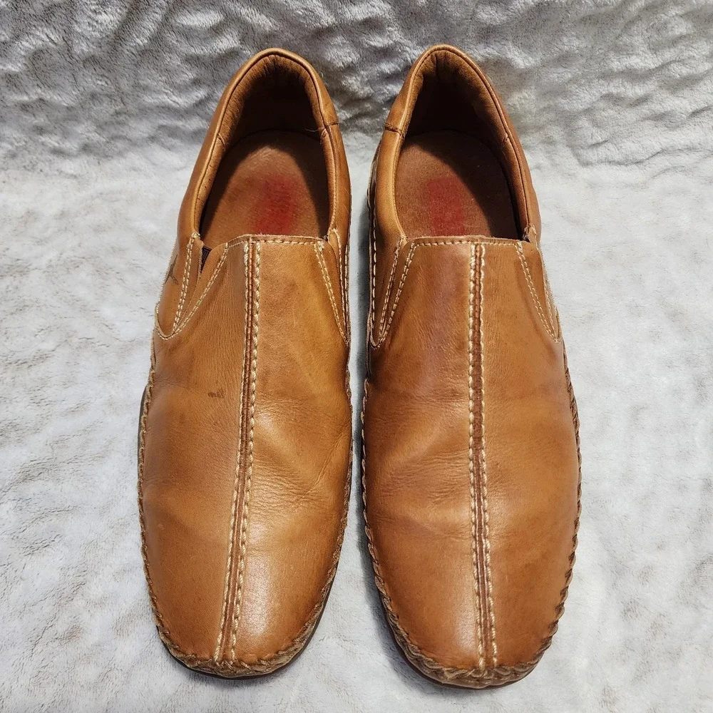 Pikolinos Men's Size 7-7.5 US 40 EU Puerto Rico Brown Leather Driving Loafers
